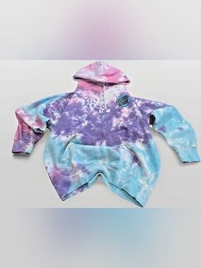 Santa Cruz Cotton Candy Hoodie Tie Dye Pastel Pink Blue Purple Sweatshirt